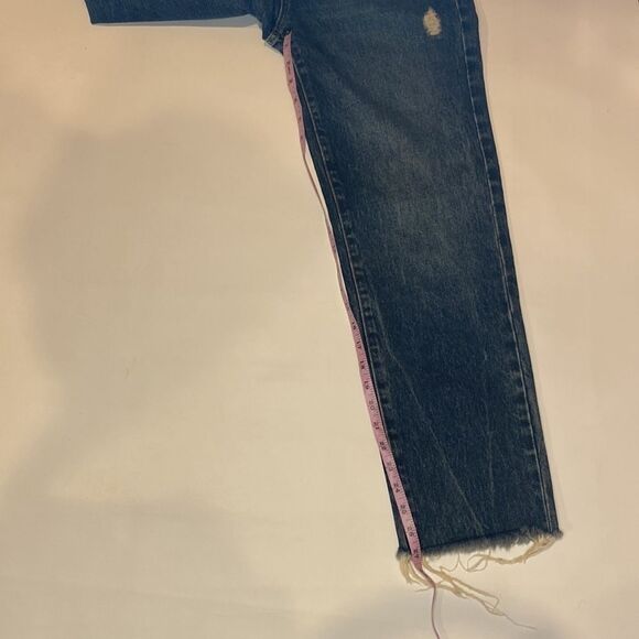 DL1961 Emilie Straight High Rise Vintage Rigid Dark Distressed Size 26 - Picture 6 of 10